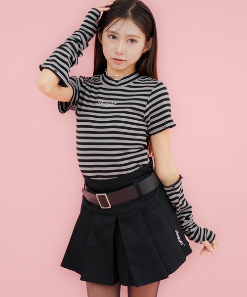 ANAP GｉRL（アナップガール）の「ベルト付プリーツスカート（スカート・キッズ・ネイビー/ブラック/グレー・XS/S/M）」の5枚目の写真