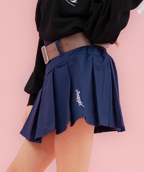 ANAP GｉRL（アナップガール）の「ベルト付プリーツスカート（スカート・キッズ・ネイビー/ブラック/グレー・XS/S/M）」の16枚目の写真