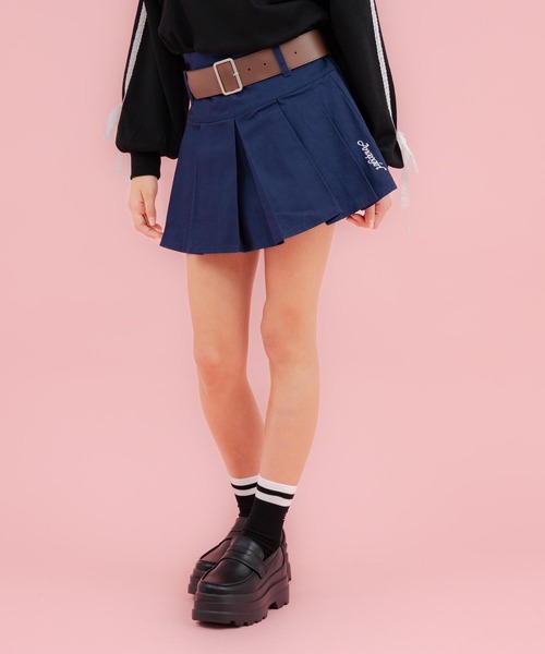 ANAP GｉRL（アナップガール）の「ベルト付プリーツスカート（スカート・キッズ・ネイビー/ブラック/グレー・XS/S/M）」の14枚目の写真