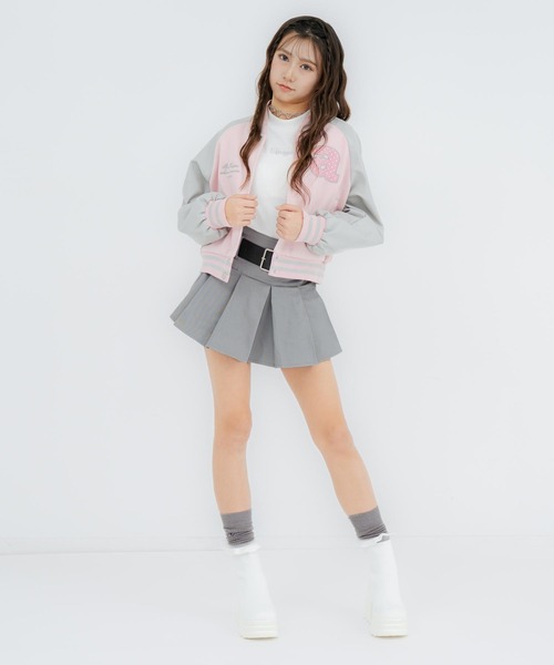 ANAP GｉRL（アナップガール）の「ベルト付プリーツスカート（スカート・キッズ・ネイビー/ブラック/グレー・XS/S/M）」の10枚目の写真