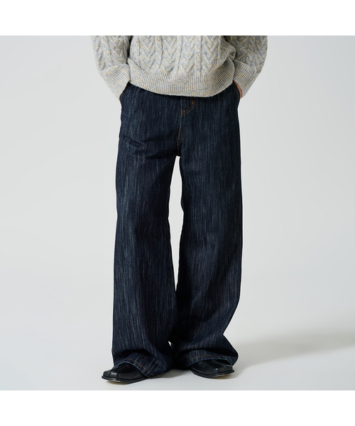 OWSA(オウサ)の「ストライプ生地デニムパンツ(デニムパンツ・メンズ・ブルー系その他・LARGE/X-LARGE)」の1枚目の写真