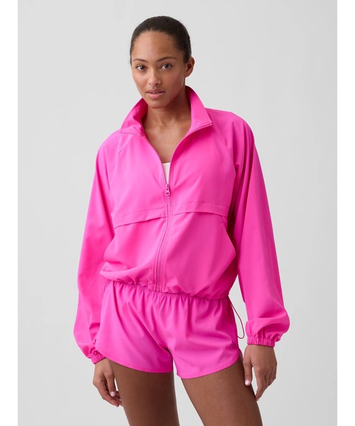 GAP（ギャップ）の「GapFitオーバーサイズ ランアラウンドトラックジャケット（その他アウター・レディース・ブラック/ピンク・S/XS/XXS/L/M）」の6枚目の写真