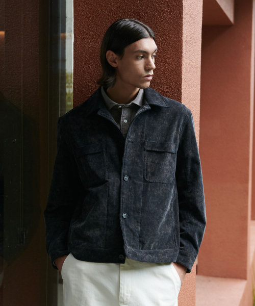 PRODESHIRT(プロデシャツ)の「ミスティコーデュロイトラッカージャケット(ミッドナイト)(デニムジャケット・メンズ・その他・L/XL/XXL)」の1枚目の写真