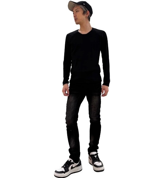 COOK JEANS(クックジーンズ)の「CKJS フライス長袖Tシャツ(Tシャツ/カットソー・メンズ・ブラック/オフホワイト/ライトグレー系/ネイビー系・MEDIUM/LARGE/X-LARGE)」の6枚目の写真