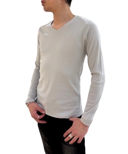 COOK JEANS(クックジーンズ)の「CKJS フライス長袖Tシャツ(Tシャツ/カットソー・メンズ・ブラック/オフホワイト/ライトグレー系/ネイビー系・MEDIUM/LARGE/X-LARGE)」の7枚目の写真