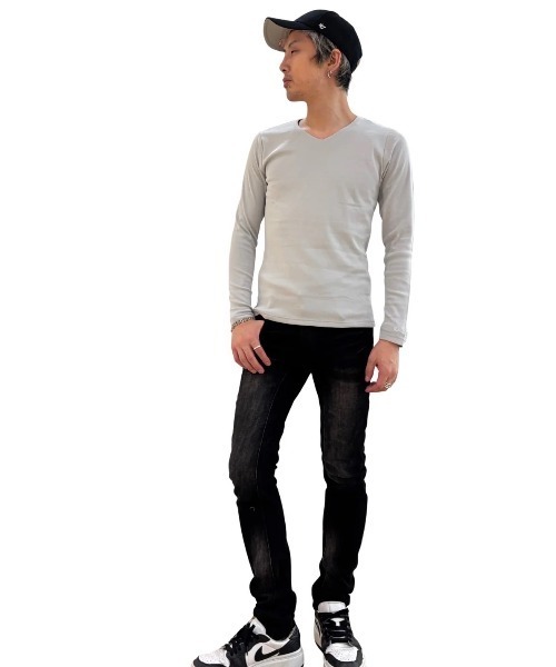 COOK JEANS(クックジーンズ)の「CKJS フライス長袖Tシャツ(Tシャツ/カットソー・メンズ・ブラック/オフホワイト/ライトグレー系/ネイビー系・MEDIUM/LARGE/X-LARGE)」の9枚目の写真