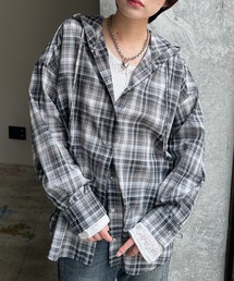 PAGEBOY | シアーチェックフードシャツ(シャツ/ブラウス)
