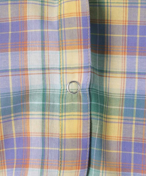 PAGEBOY（ページボーイ）の「シアーチェックフードシャツ（シャツ/ブラウス・レディース・イエロー/ブルー/ブラック・FREE）」の4枚目の写真