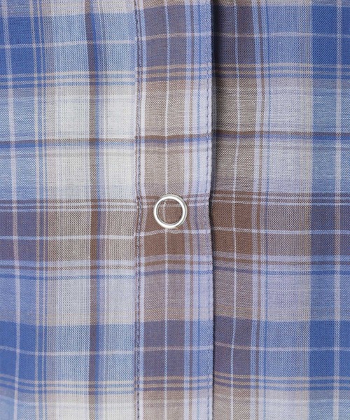 PAGEBOY（ページボーイ）の「シアーチェックフードシャツ（シャツ/ブラウス・レディース・イエロー/ブルー/ブラック・FREE）」の6枚目の写真