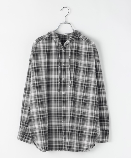 PAGEBOY（ページボーイ）の「シアーチェックフードシャツ（シャツ/ブラウス・レディース・イエロー/ブルー/ブラック・FREE）」の10枚目の写真