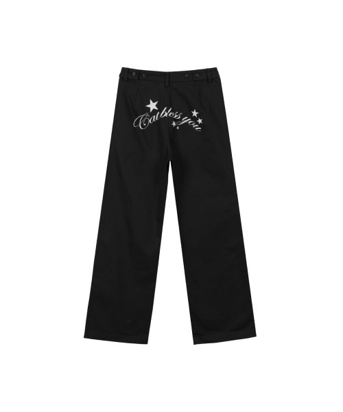 ITZAVIBE(イッザバイブ)の「LETTERING CHINO PANTS - BLACK(その他パンツ・レディース・その他・ONE SIZE)」の1枚目の写真