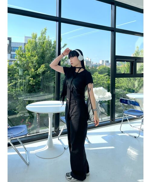 ITZAVIBE(イッザバイブ)の「LETTERING CHINO PANTS - BLACK(その他パンツ・レディース・その他・ONE SIZE)」の9枚目の写真