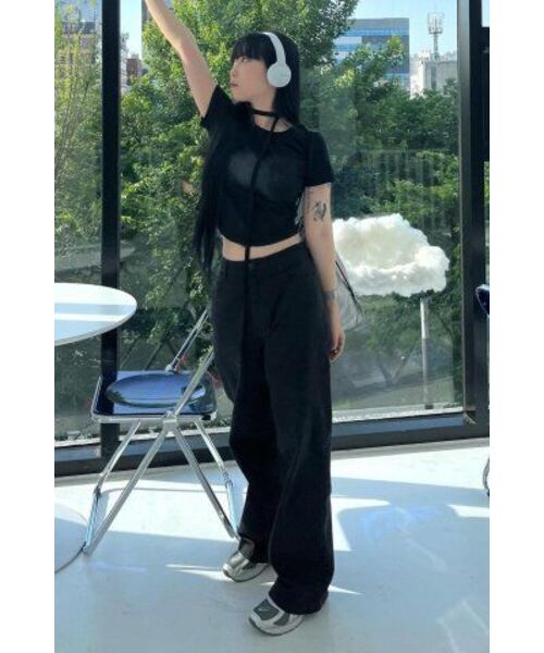 ITZAVIBE(イッザバイブ)の「LETTERING CHINO PANTS - BLACK(その他パンツ・レディース・その他・ONE SIZE)」の10枚目の写真