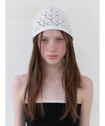 KINDABABY（カインダベイビー）の「crochet beanie - white（ニットキャップ/ビーニー）」