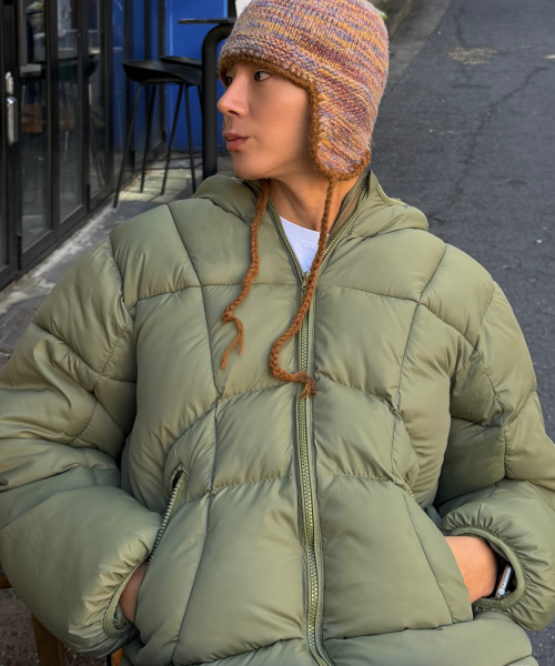 LEIRE（ルアール）の「バラクラバプファーフードパディング [カーキ]（ダウンジャケット/コート・メンズ・その他・M/L/S）」の2枚目の写真