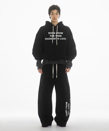 (SETUP) MWL STRING HEAVY FLEECE-LINED HOODIE+PANTS - BLACK