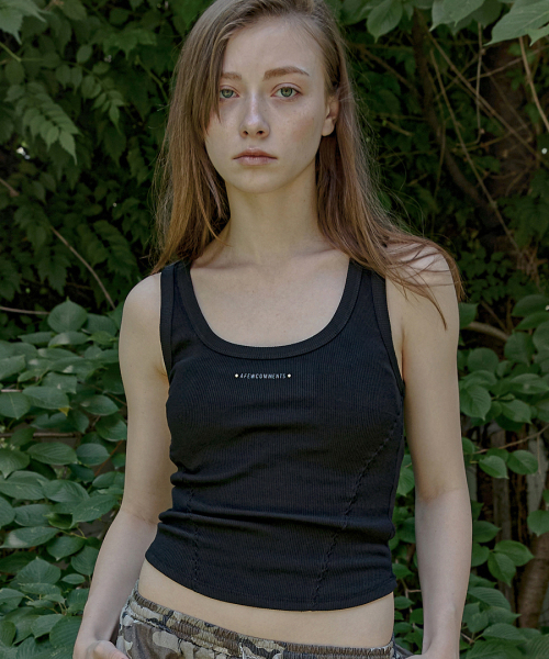 A FEW COMMENTS(アフューコメンツ)の「スモークシャーリングタンクトップBLACK(Tシャツ/カットソー・レディース・その他・FREE)」の2枚目の写真