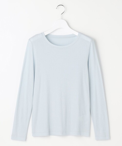 自由区(ジユウク)の「レイヤリングシアーインナー カットソー(Tシャツ/カットソー・レディース・アイボリー系/ダークブラウン系/ブラック系/サックスブルー系・46/44)」の12枚目の写真