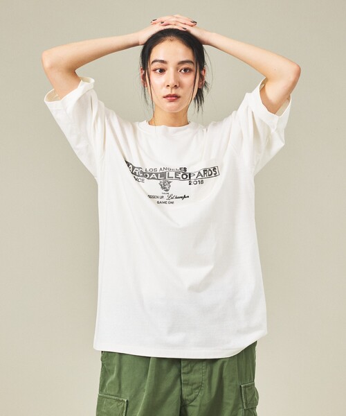 AMERICANA(アメリカーナ)の「【Americana(アメリカーナ)× ORIGINAL Charcoal(オリジナル チャコール)】 Leopards Print T/プリント」Tシャツ/ユニセックス(Tシャツ/カットソー・メンズ・ホワイト/ネイビー・M/L)」の8枚目の写真