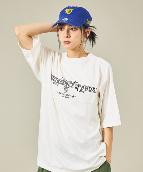 AMERICANA(アメリカーナ)の「【Americana(アメリカーナ)× ORIGINAL Charcoal(オリジナル チャコール)】 Leopards Print T/プリント」Tシャツ/ユニセックス(Tシャツ/カットソー・メンズ・ホワイト/ネイビー・M/L)」の9枚目の写真