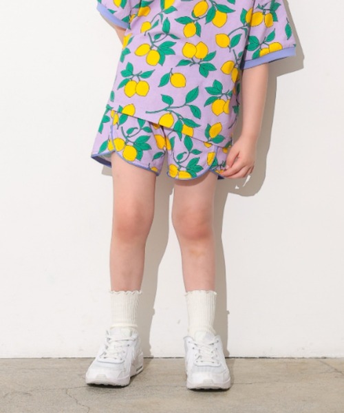 Ocean&Ground(オーシャン&グラウンド)の「Keiki POP パイピングショーツ(スウェットパンツ・キッズ・アニマル/ライトパープル/ドット・90/100/110/120/130/80)」の2枚目の写真