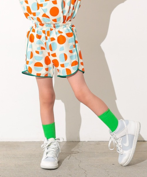 Ocean&Ground(オーシャン&グラウンド)の「Keiki POP パイピングショーツ(スウェットパンツ・キッズ・アニマル/ライトパープル/ドット・90/100/110/120/130/80)」の1枚目の写真