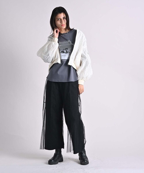 Anside（アンサイド）の「裏毛×チュールレイヤードパンツ（その他パンツ・レディース・ブラック/グレー・M）」の15枚目の写真