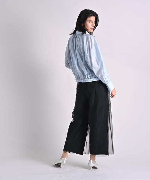 Anside（アンサイド）の「裏毛×チュールレイヤードパンツ（その他パンツ・レディース・ブラック/グレー・M）」の13枚目の写真