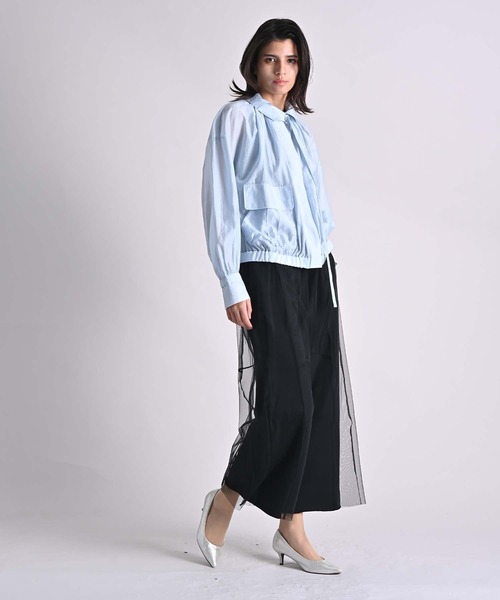 Anside（アンサイド）の「裏毛×チュールレイヤードパンツ（その他パンツ・レディース・ブラック/グレー・M）」の12枚目の写真