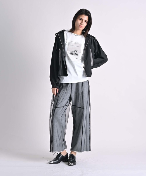 Anside（アンサイド）の「裏毛×チュールレイヤードパンツ（その他パンツ・レディース・ブラック/グレー・M）」の18枚目の写真