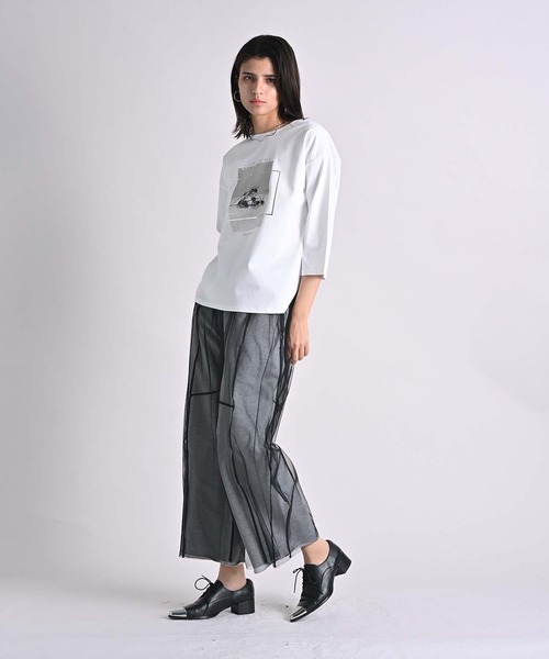 Anside（アンサイド）の「裏毛×チュールレイヤードパンツ（その他パンツ・レディース・ブラック/グレー・M）」の17枚目の写真