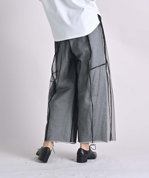 Anside（アンサイド）の「裏毛×チュールレイヤードパンツ（その他パンツ・レディース・ブラック/グレー・M）」の22枚目の写真