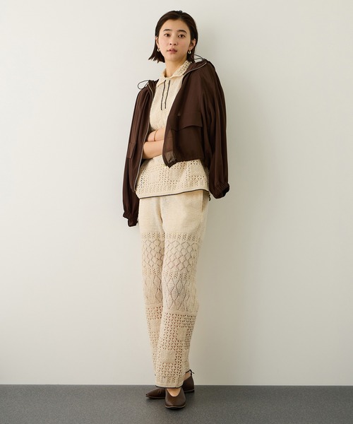 Coohem(コーヘン)の「【COOHEM】SUKASHI EMBOSSED KNIT PANTS/セットアップ対応・イージーケア(その他パンツ・レディース・ラベンダー/キナリ・FREE)」の6枚目の写真