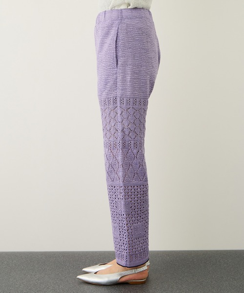Coohem(コーヘン)の「【COOHEM】SUKASHI EMBOSSED KNIT PANTS/セットアップ対応・イージーケア(その他パンツ・レディース・ラベンダー/キナリ・FREE)」の13枚目の写真