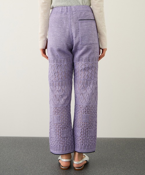 Coohem(コーヘン)の「【COOHEM】SUKASHI EMBOSSED KNIT PANTS/セットアップ対応・イージーケア(その他パンツ・レディース・ラベンダー/キナリ・FREE)」の14枚目の写真