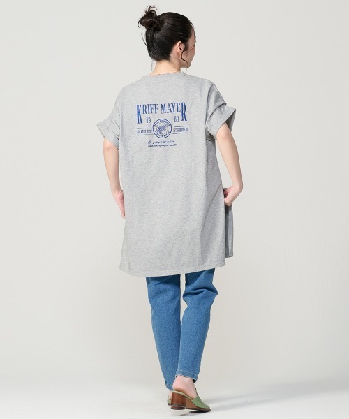 KRIFF MAYER Lady's Collection(クリフメイヤーレディースコレクション)の「【汗染み防止・撥水防汚・速乾・接触冷感】ウェットプロテクト刺繍チュニック(Tシャツ/カットソー・レディース・オフホワイト/グレー/ブラック/ブラウン/カラフル・MEDIUM/LARGE)」の4枚目の写真