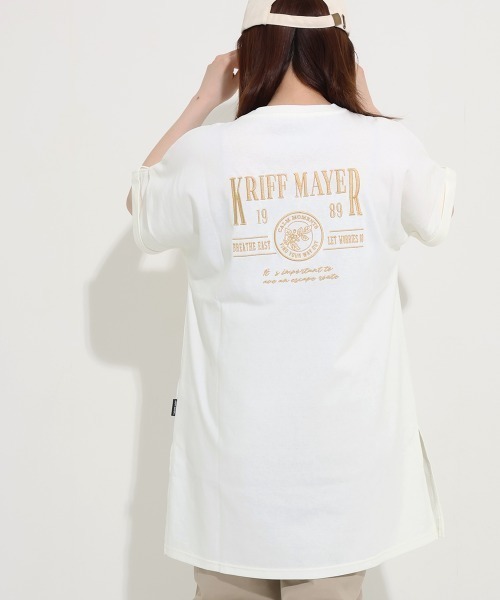 KRIFF MAYER Lady's Collection(クリフメイヤーレディースコレクション)の「【汗染み防止・撥水防汚・速乾・接触冷感】ウェットプロテクト刺繍チュニック(Tシャツ/カットソー・レディース・オフホワイト/グレー/ブラック/ブラウン/カラフル・MEDIUM/LARGE)」の2枚目の写真