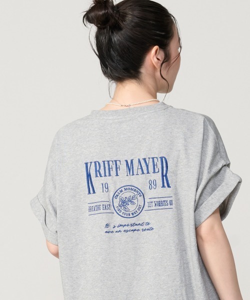 KRIFF MAYER Lady's Collection(クリフメイヤーレディースコレクション)の「【汗染み防止・撥水防汚・速乾・接触冷感】ウェットプロテクト刺繍チュニック(Tシャツ/カットソー・レディース・オフホワイト/グレー/ブラック/ブラウン/カラフル・MEDIUM/LARGE)」の22枚目の写真
