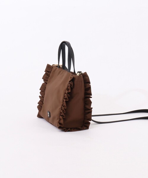 NOLLEY’S（ノーリーズ）の「【nolnol/ノルノル】ナイロンフリルミニトートバッグ（ショルダーバッグ・レディース・ブラウン/ブラック・FREE）」の7枚目の写真