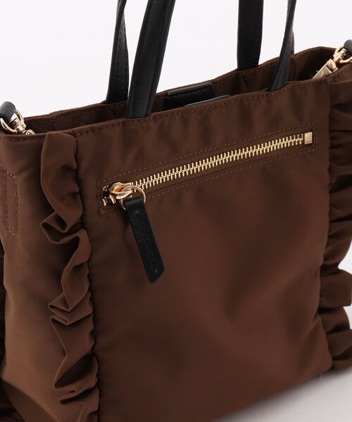NOLLEY’S（ノーリーズ）の「【nolnol/ノルノル】ナイロンフリルミニトートバッグ（ショルダーバッグ・レディース・ブラウン/ブラック・FREE）」の14枚目の写真