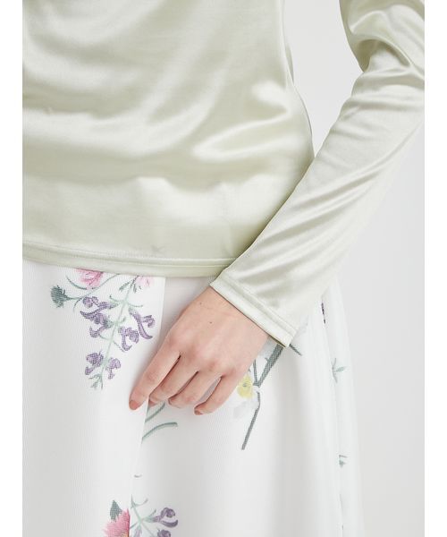 CELFORD(セルフォード)の「【洗える】カシュクールグロッシーカットトップス(Tシャツ/カットソー・レディース・ミント/アイボリー・F)」の9枚目の写真