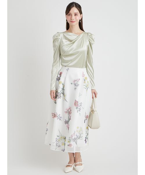 CELFORD(セルフォード)の「【洗える】カシュクールグロッシーカットトップス(Tシャツ/カットソー・レディース・ミント/アイボリー・F)」の11枚目の写真