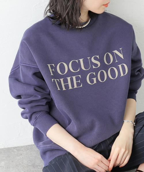 journal standard L'essage（ジャーナルスタンダードレサージュ）の「(FOCUS ON)フロッキーロゴスウェット（Tシャツ/カットソー・レディース・チャコールグレー/ベージュ/ネイビー・FREE）」の3枚目の写真