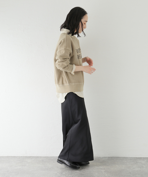 journal standard L'essage（ジャーナルスタンダードレサージュ）の「(FOCUS ON)フロッキーロゴスウェット（Tシャツ/カットソー・レディース・チャコールグレー/ベージュ/ネイビー・FREE）」の5枚目の写真