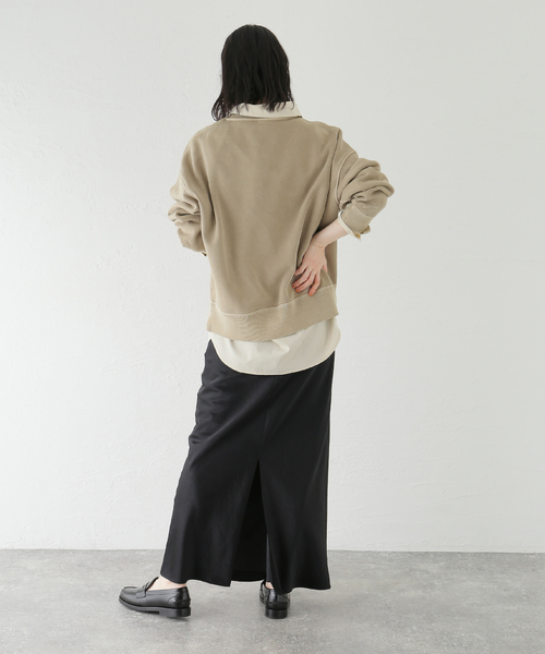 journal standard L'essage（ジャーナルスタンダードレサージュ）の「(FOCUS ON)フロッキーロゴスウェット（Tシャツ/カットソー・レディース・チャコールグレー/ベージュ/ネイビー・FREE）」の6枚目の写真