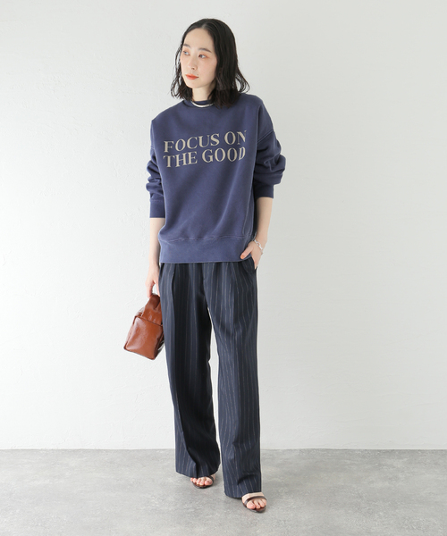 journal standard L'essage（ジャーナルスタンダードレサージュ）の「(FOCUS ON)フロッキーロゴスウェット（Tシャツ/カットソー・レディース・チャコールグレー/ベージュ/ネイビー・FREE）」の8枚目の写真