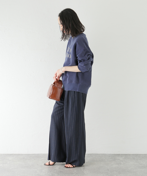 journal standard L'essage（ジャーナルスタンダードレサージュ）の「(FOCUS ON)フロッキーロゴスウェット（Tシャツ/カットソー・レディース・チャコールグレー/ベージュ/ネイビー・FREE）」の9枚目の写真