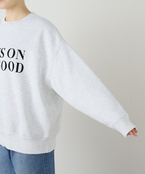 journal standard L'essage（ジャーナルスタンダードレサージュ）の「(FOCUS ON)フロッキーロゴスウェット（Tシャツ/カットソー・レディース・チャコールグレー/ベージュ/ネイビー・FREE）」の14枚目の写真