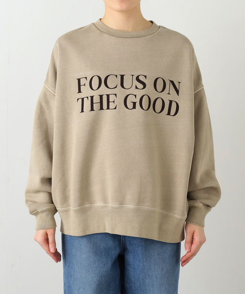 journal standard L'essage（ジャーナルスタンダードレサージュ）の「(FOCUS ON)フロッキーロゴスウェット（Tシャツ/カットソー・レディース・チャコールグレー/ベージュ/ネイビー・FREE）」の19枚目の写真