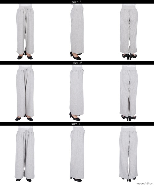 coca(coca)(コカ)の「裏毛スウェットワイドパンツ(その他パンツ・レディース・グレー/チャコール・S/M/L)」の3枚目の写真